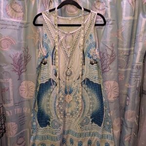 Comfy Blue XXL Tunic Dress • Soft Polyester Knee Length Casual Lounge Dress